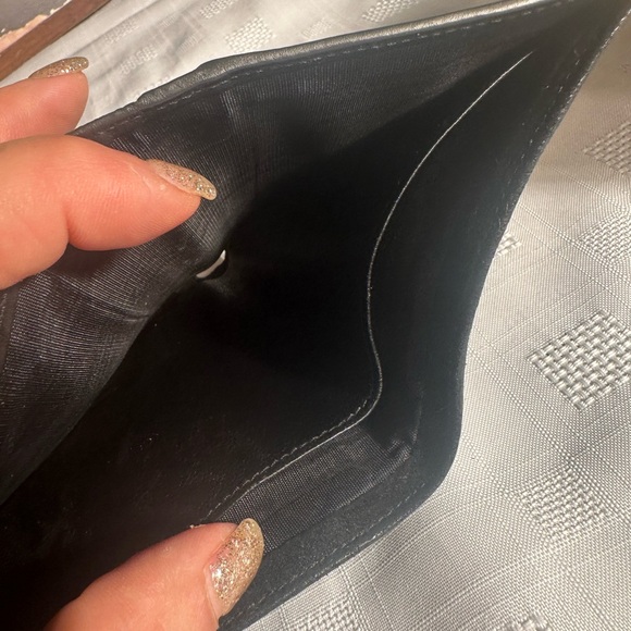 Gucci suede and leather black bifold wallet gold trim 4” x 5” unisex - Picture 9 of 15